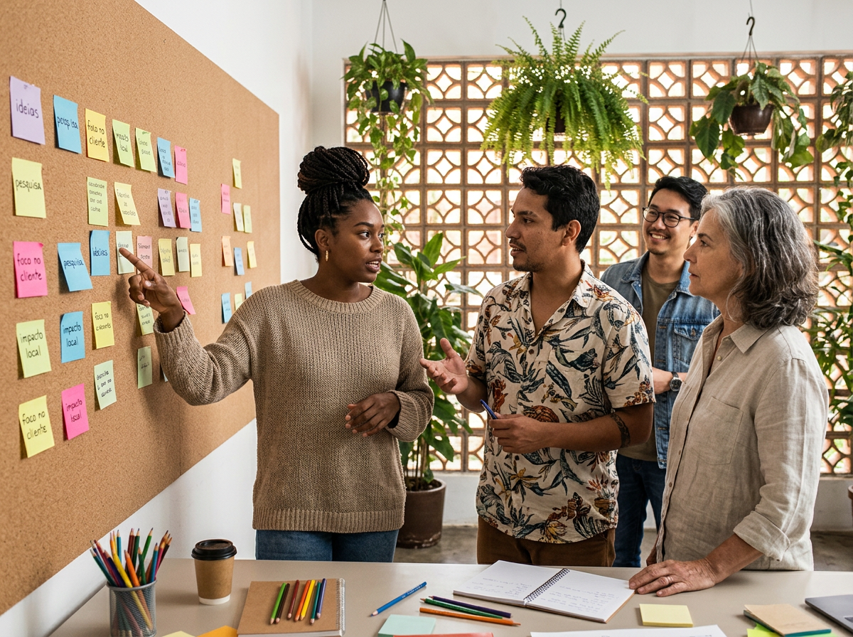 Consultores da FF People em dinâmica com cliente
